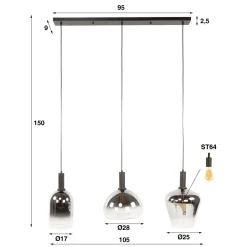 Hanglamp Zenith Mix 3-Lichts - Giga Meubel