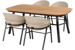 Hartman Dining Tuintafel Tubb Naturel/Zwart 185cm