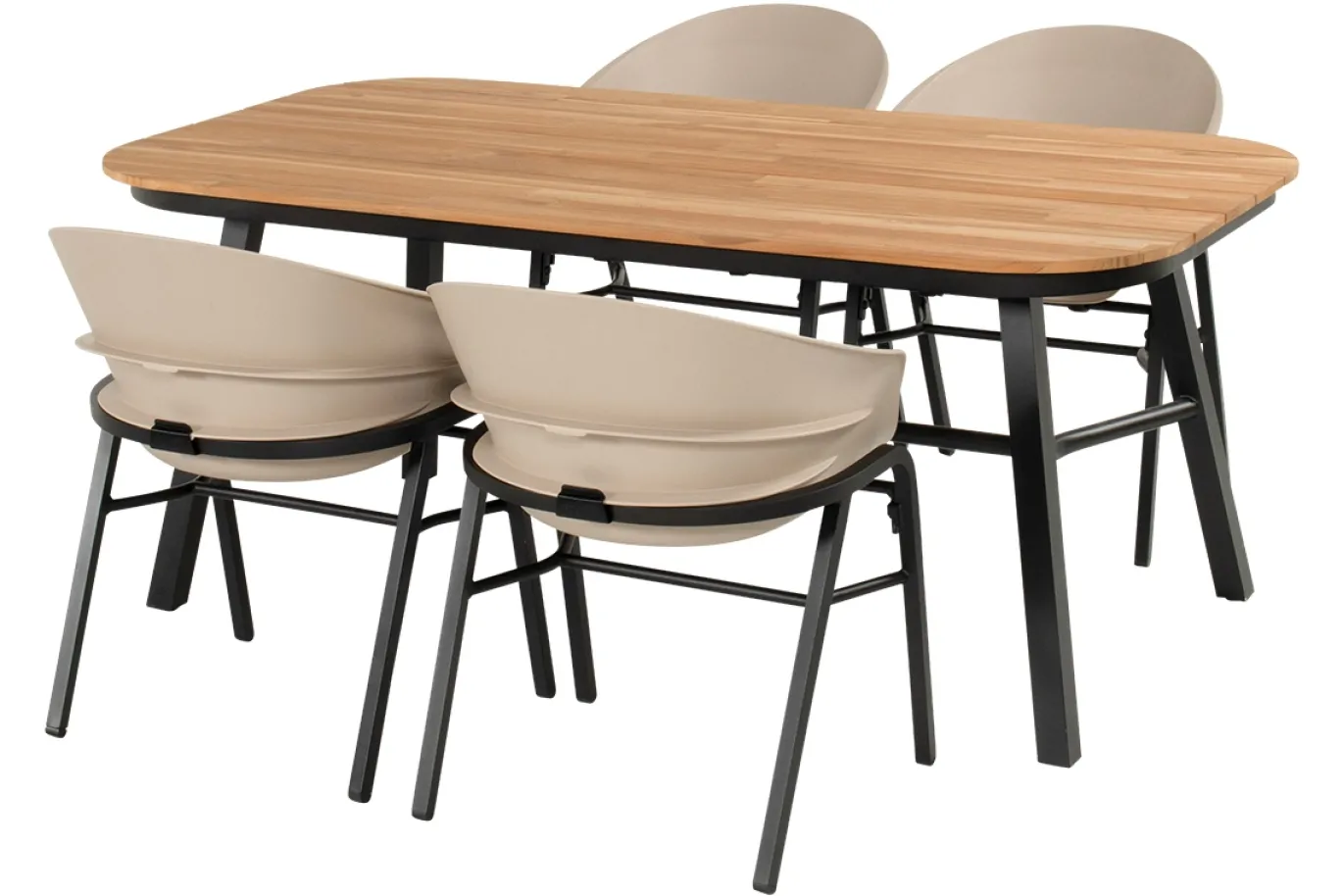Hartman Dining Tuintafel Tubb Naturel/Zwart 185cm