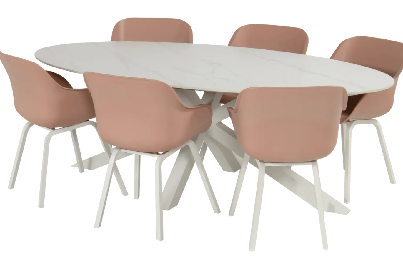 Hartman Dining Tuintafel Xander Ovaal Keramiek Wit 220x120cm