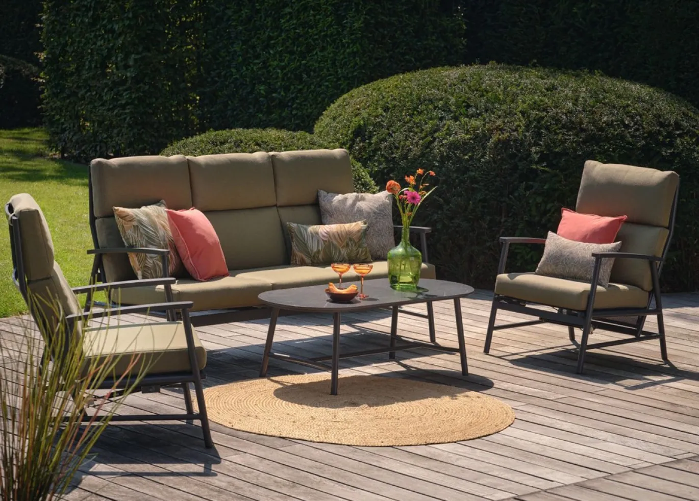 Hartman Keramische Loungetafel Flora Zwart