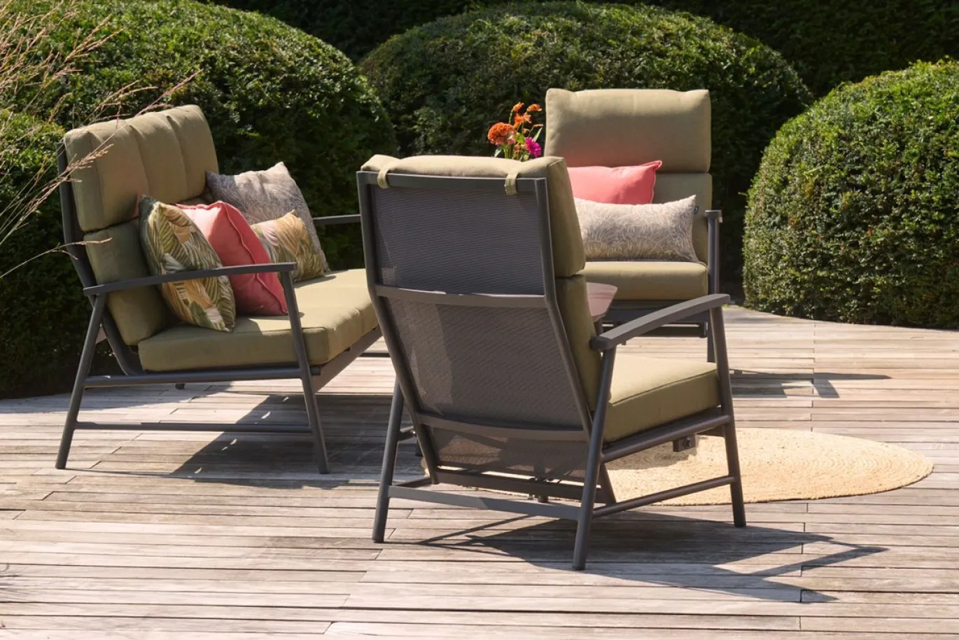 Hartman Loungeset Flora Groen/Zwart