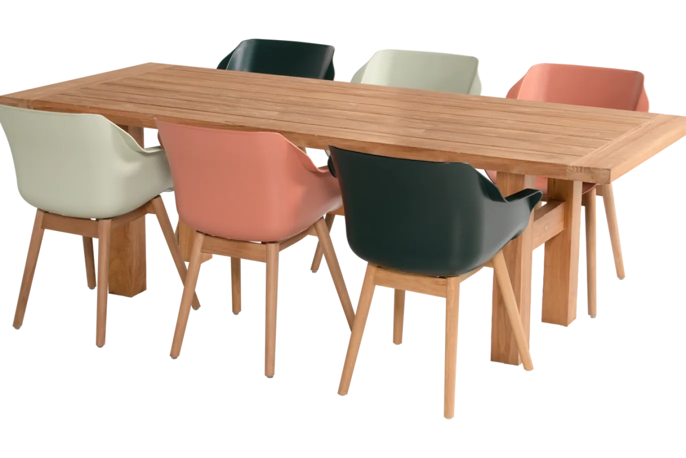 Hartman Set van 2 Sophie Teak Tuinstoel Mintgroen