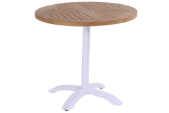 Hartman Sophie Teak Klaptafel Rond Naturel/Wit