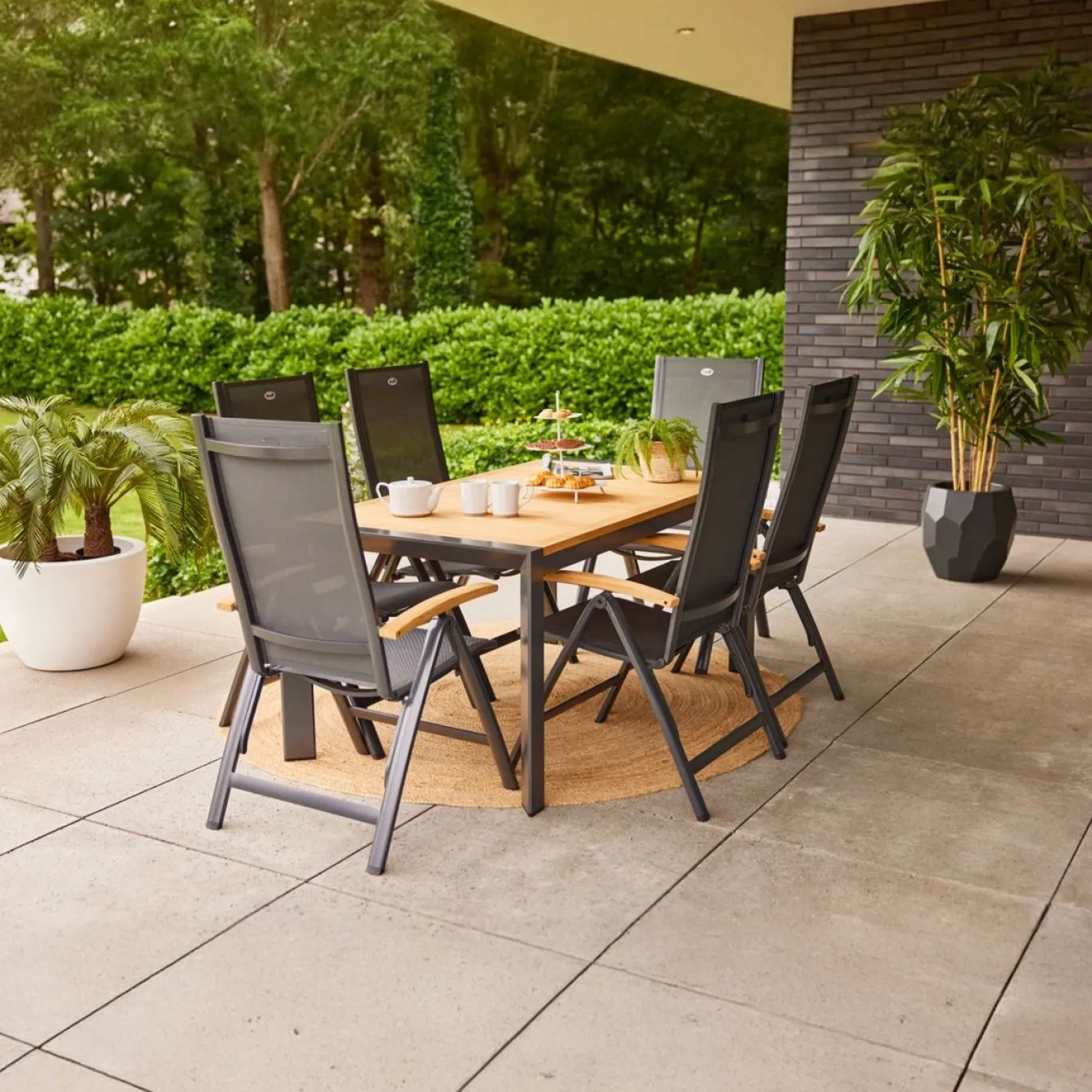 Hartman Verstelbare Tuinstoel Troy Teak Antraciet