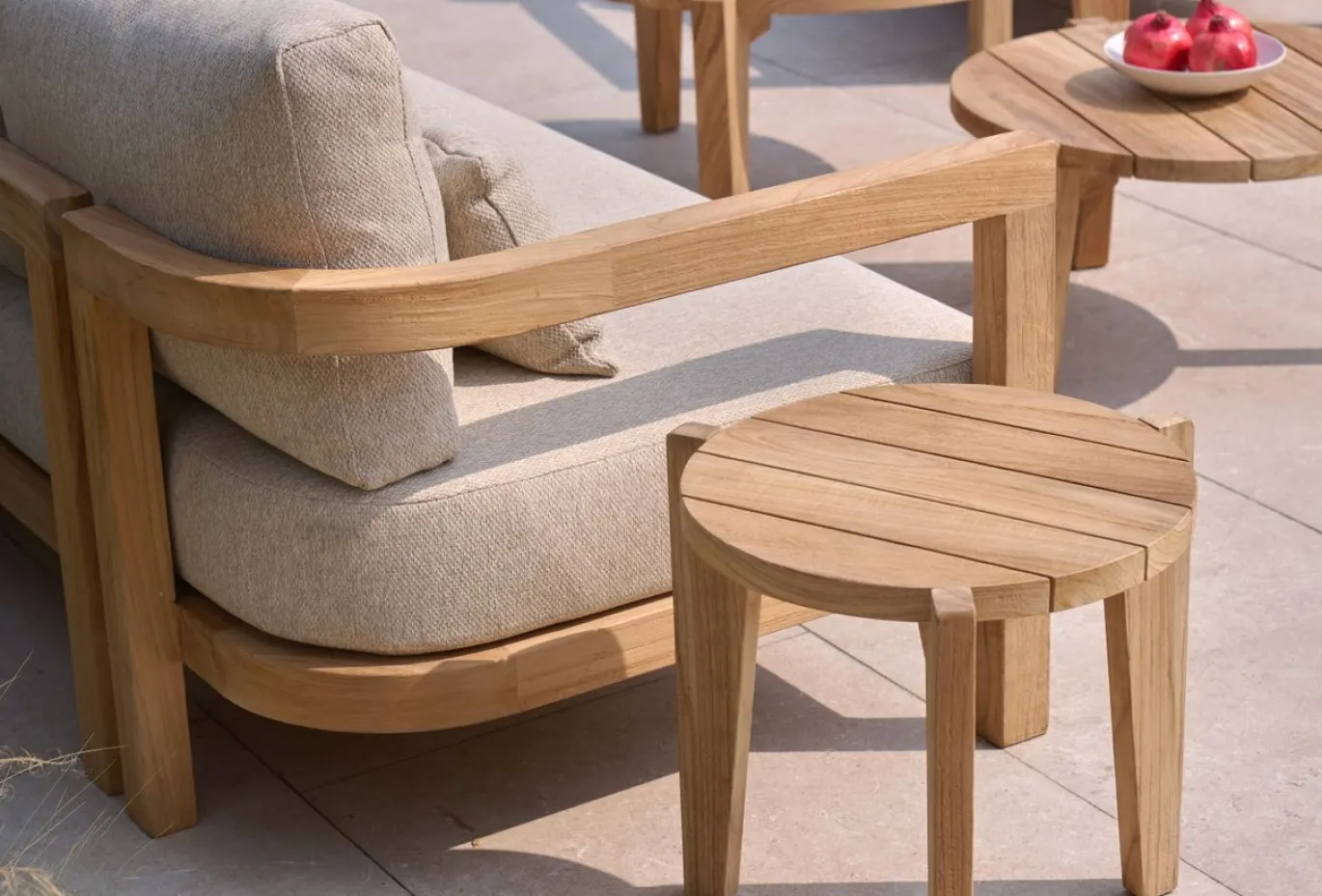 Hartman 3-zits Loungebank Moira Teak