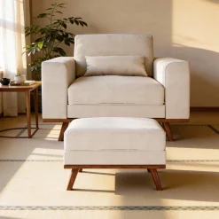 Hocker Melva Japandi Beige - Giga Meubel