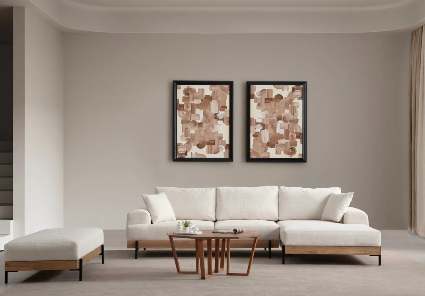 Hoekbank Eti Oak Wit Rechts