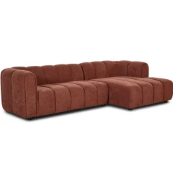 Hoekbank Fay Chenille Burgundy Rechts - Giga Meubel