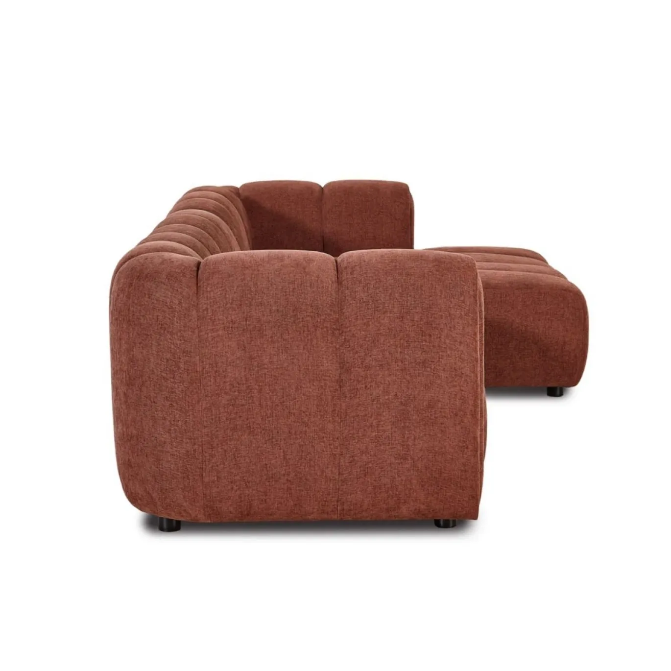 Hoekbank Fay Chenille Burgundy Rechts - Giga Meubel