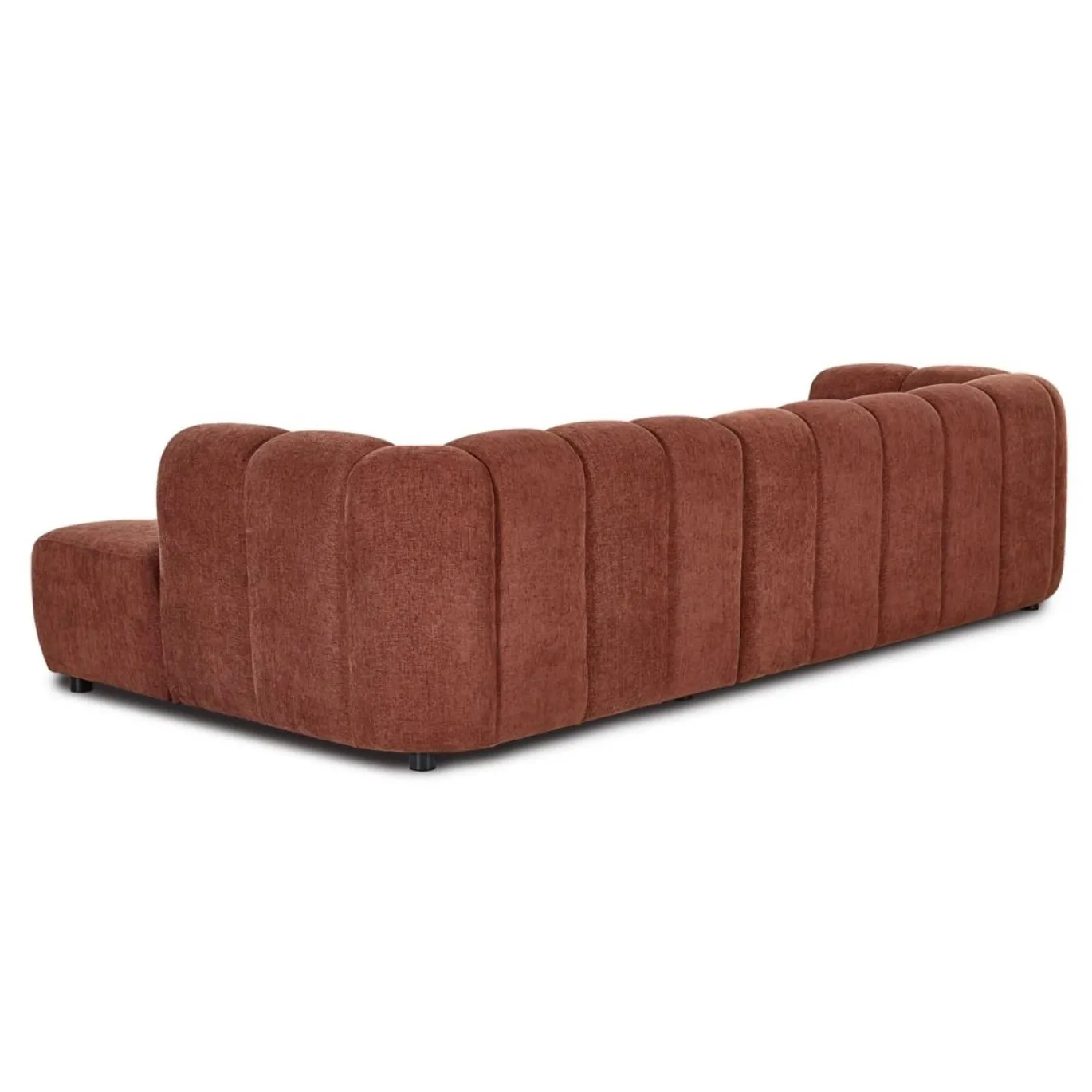 Hoekbank Fay Chenille Burgundy Rechts - Giga Meubel