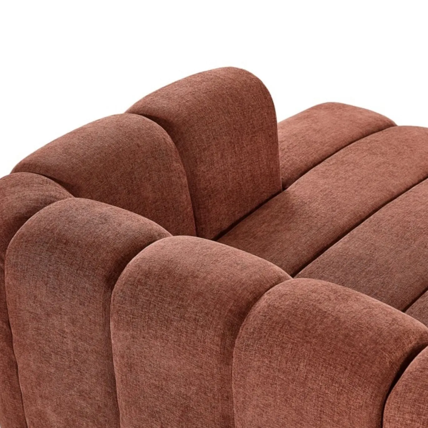 Hoekbank Fay Chenille Burgundy Rechts - Giga Meubel