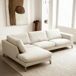 Hoekbank Gwen 3-Zits Vinci Beige Links - Giga Meubel