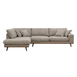 Hoekbank Harper 3-Zits Silencio Lichtbruin Links - Giga Meubel
