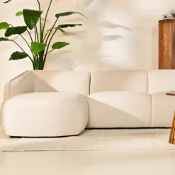 Hoekbank Laila Stof Beige Rechts - Giga Meubel