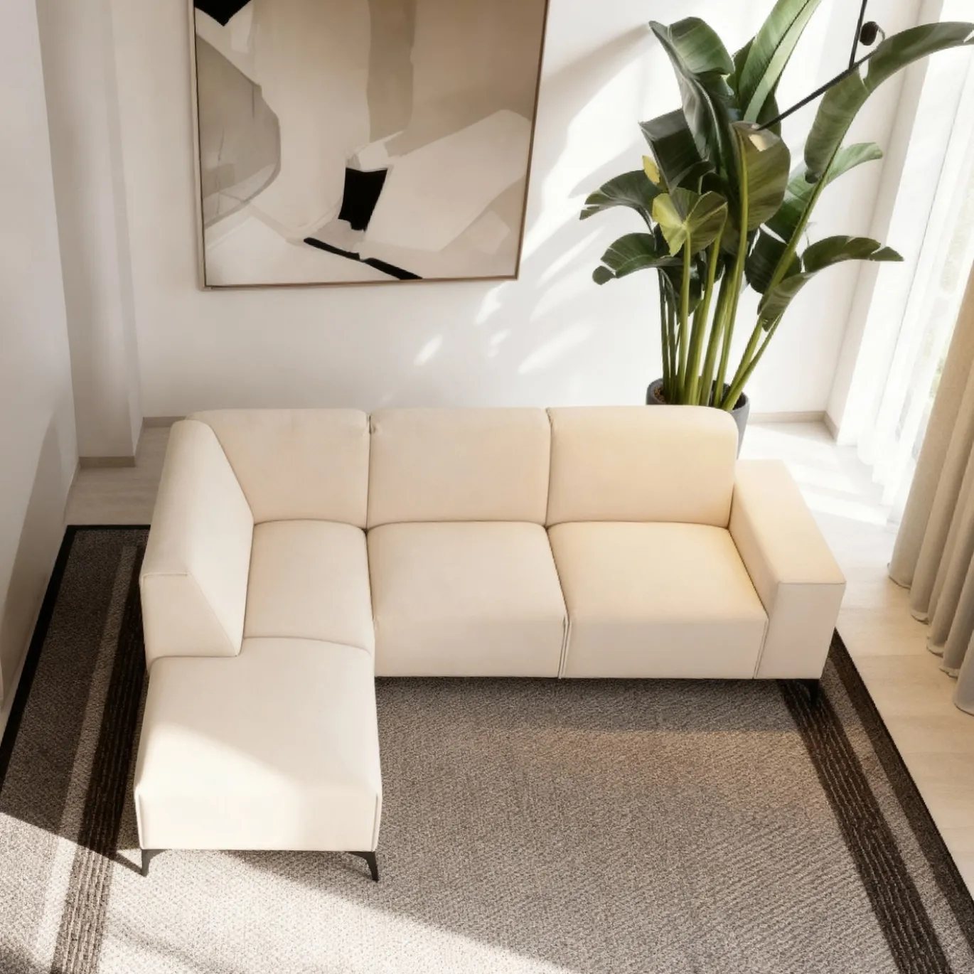Hoekbank Maddox 3-Zits Holms Beige Links - Giga Meubel