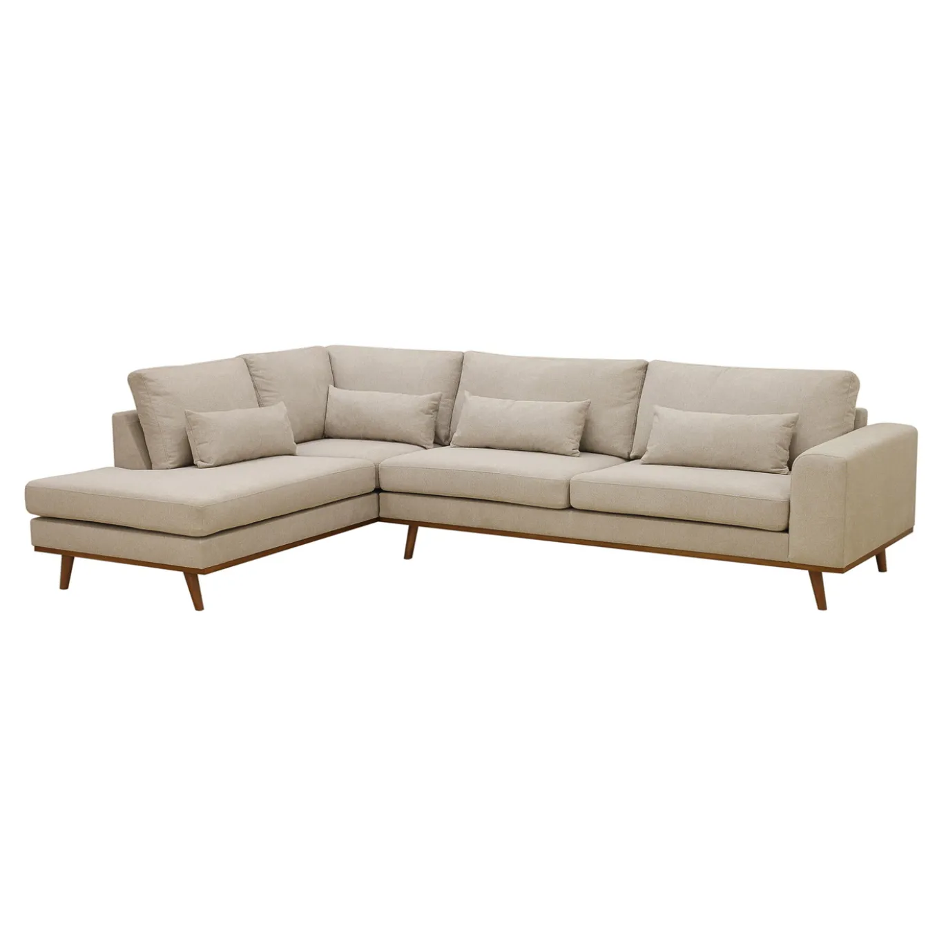 Hoekbank Paloma 3-Zits Borg Beige Links - Giga Meubel