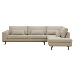 Hoekbank Paloma 3-Zits Borg Beige Rechts - Giga Meubel