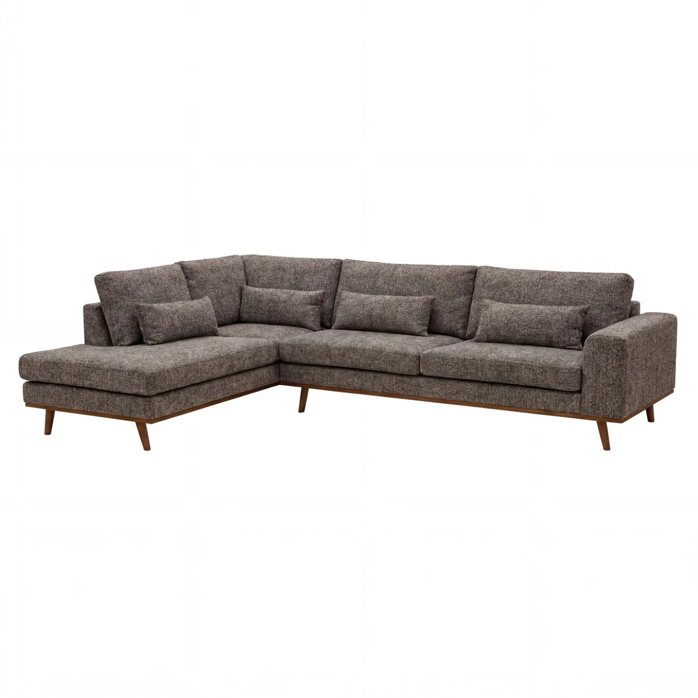 Hoekbank Paloma 3-Zits Borg Bruin Links - Giga Meubel