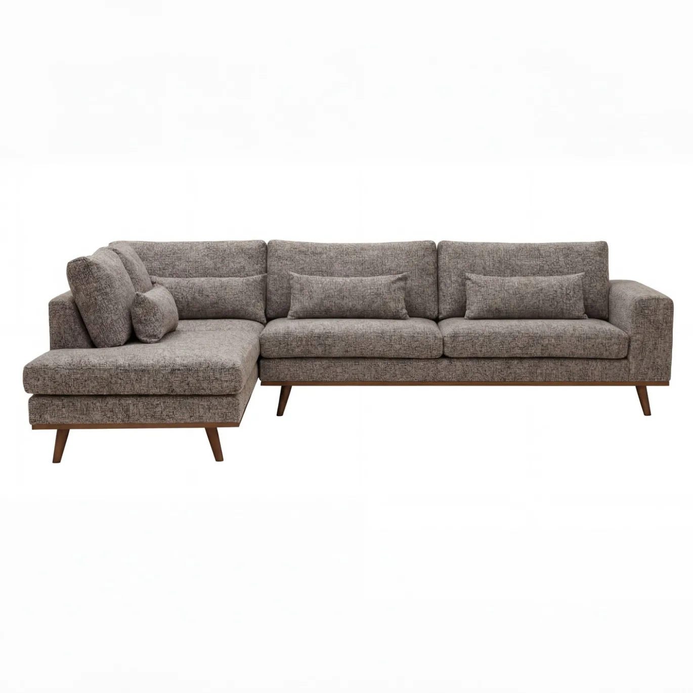 Hoekbank Paloma 3-Zits Borg Bruin Links - Giga Meubel