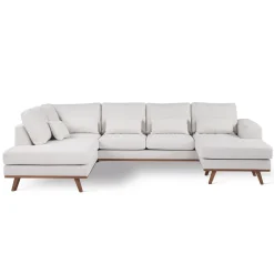 Hoekbank 3-Zits Melva Japandi Beige Links - Giga Meubel