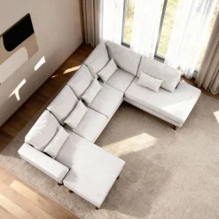 Hoekbank 3-Zits Melva Japandi Beige Rechts - Giga Meubel
