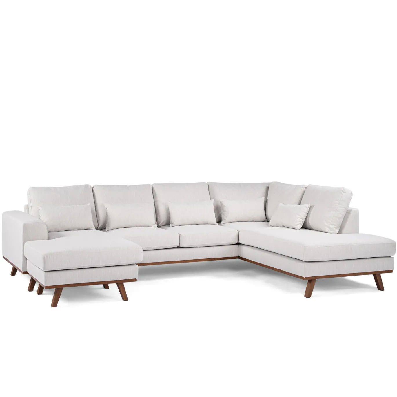 Hoekbank 3-Zits Melva Japandi Beige Rechts - Giga Meubel