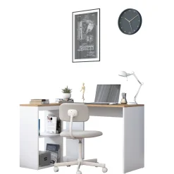 Hoekbureau Aydin Naturel/Wit