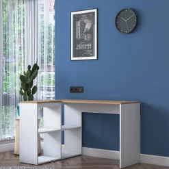 Hoekbureau Aydin Naturel/Wit