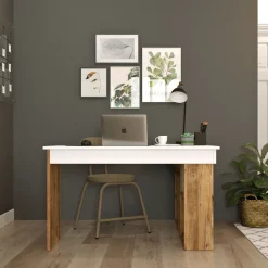 Hoekbureau Catania Melamine Atlantic Pine Wit