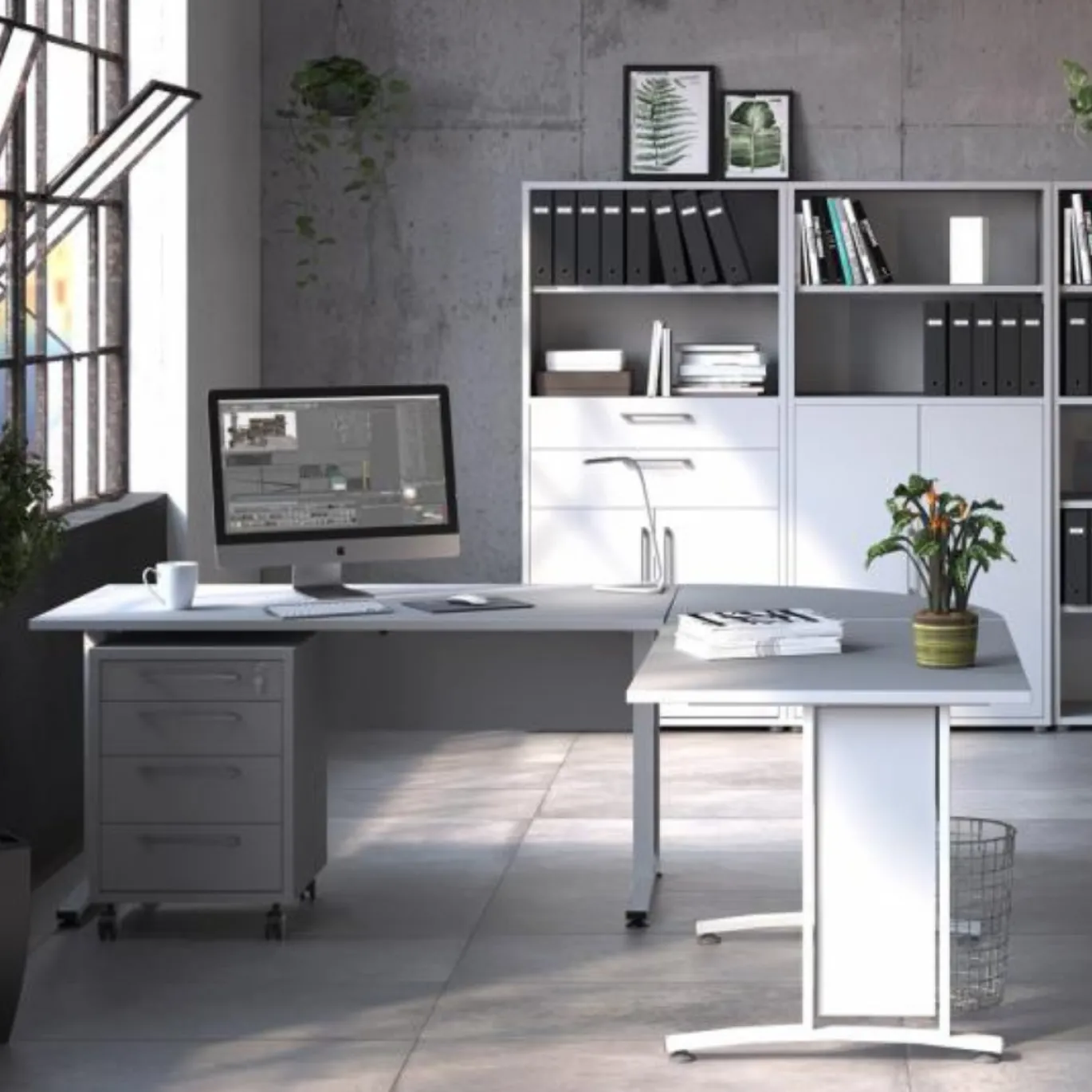 Hoekbureau Prima 80x80cm Wit - Giga Living