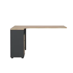 Hoekbureau Sign top met Kastje Matt Grijs/Hickory - Giga Living