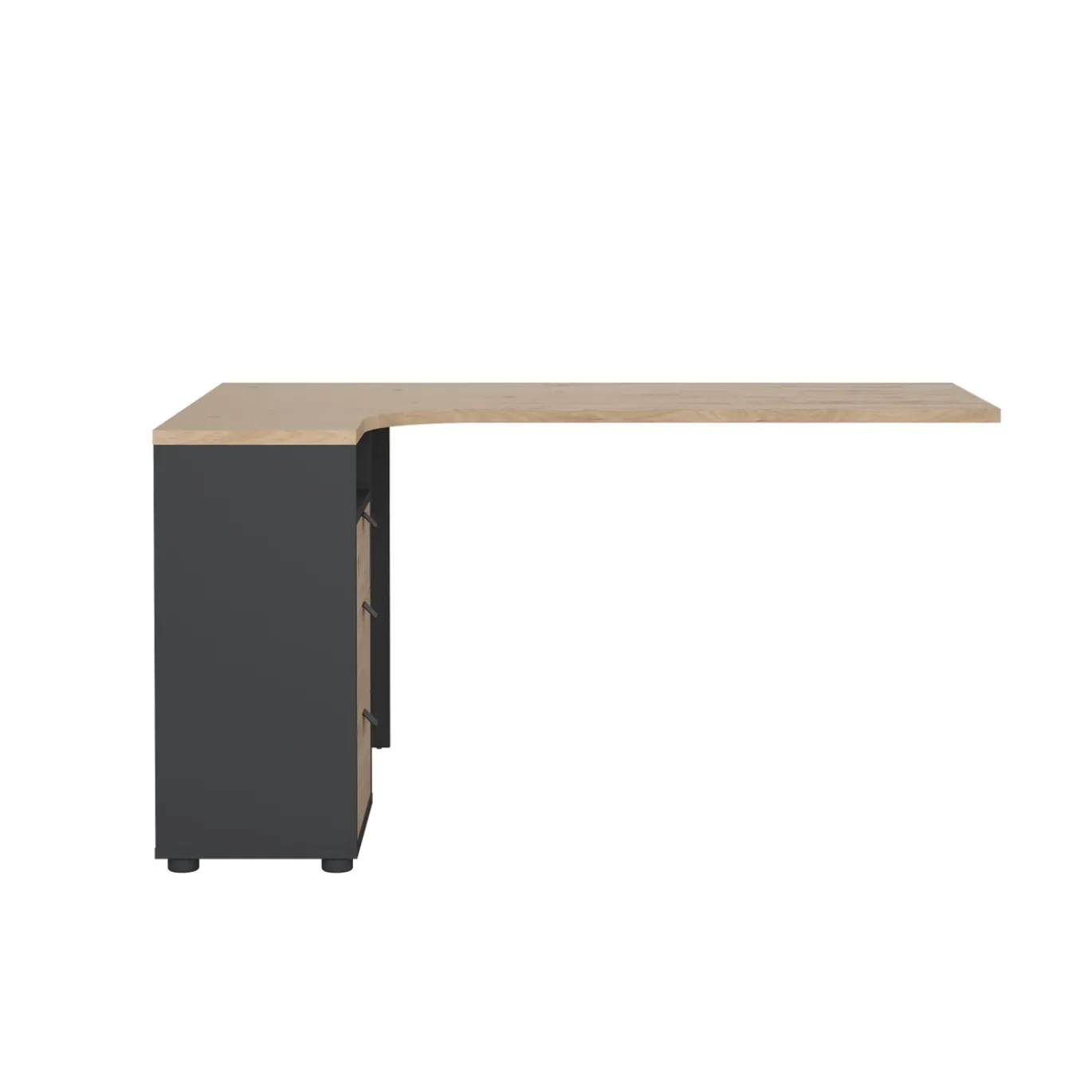 Hoekbureau Sign top met Kastje Matt Grijs/Hickory - Giga Living