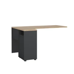 Hoekbureau Sign top met Kastje Matt Grijs/Hickory - Giga Living