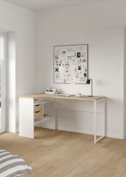 Hoek-kantoorbureau Function Plus Wit Jackson Hickory - Giga Living