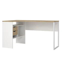 Hoek-kantoorbureau Function Plus Wit/Naturel - Giga Living