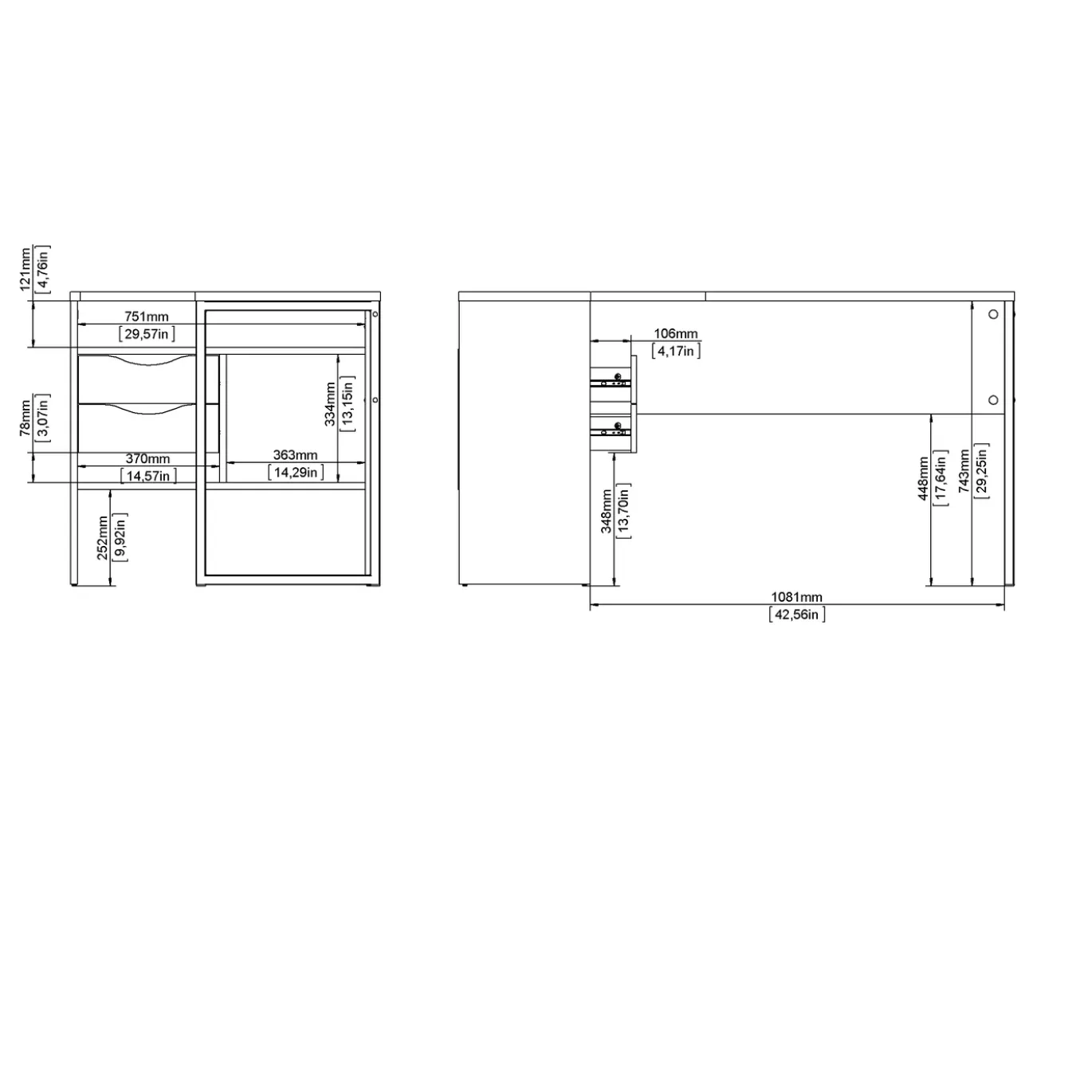Hoek-kantoorbureau Function Plus Wit Truffel - Giga Living