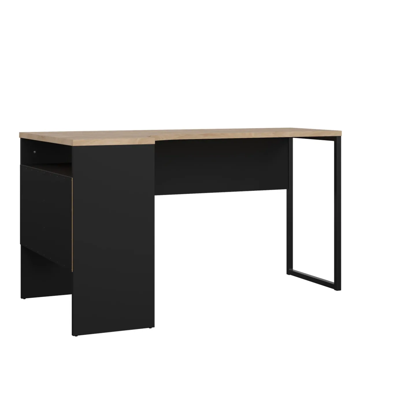 Hoek-kantoorbureau Function Plus Mat Zwart Jackson Hickory - Giga Living