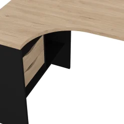 Hoek-kantoorbureau Function Plus Mat Zwart Jackson Hickory - Giga Living