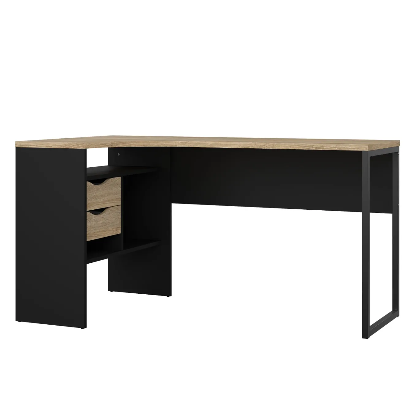 Hoek-kantoorbureau Function Plus Naturel/Mat Zwart - Giga Living