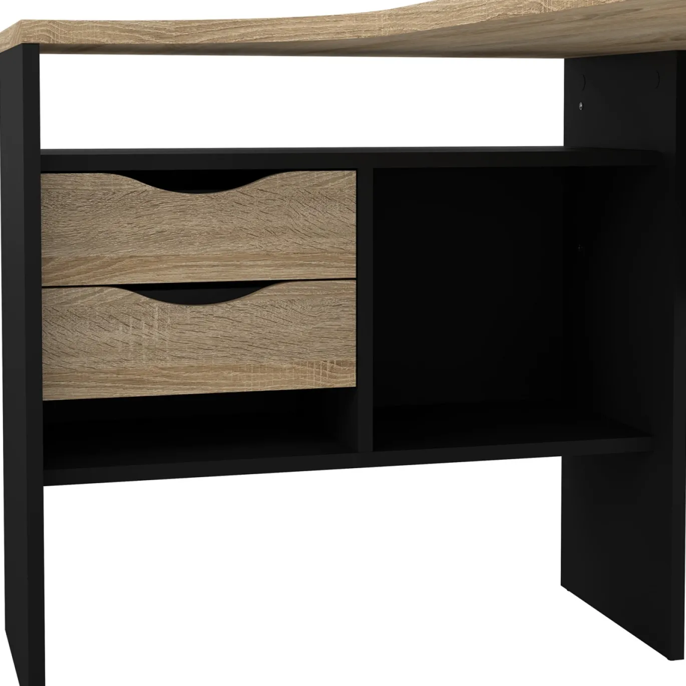 Hoek-kantoorbureau Function Plus Naturel/Mat Zwart - Giga Living