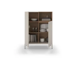 Hoge Kast Cailin 2d1h Crème/Naturel Me - Giga Meubel