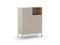 Hoge Kast Cailin 2d1h Crème/Naturel Me - Giga Meubel