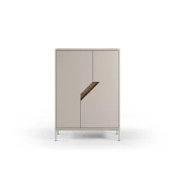 Hoge Kast Lilou 2d Naturel/crème - Giga Meubel