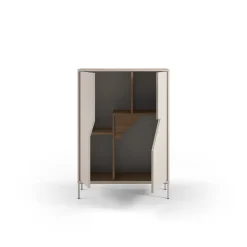 Hoge Kast Lilou 2d Naturel/crème - Giga Meubel