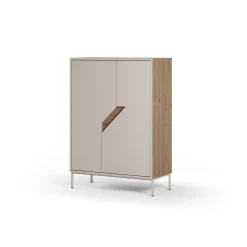 Hoge Kast Lilou 2d Naturel/crème - Giga Meubel