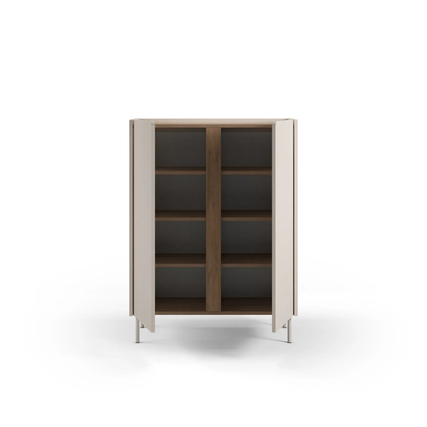 Hoge Kast Lucile 2d 90cm Crème/Naturel - Giga Meubel