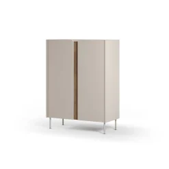 Hoge Kast Lucile 2d 90cm Crème/Naturel - Giga Meubel