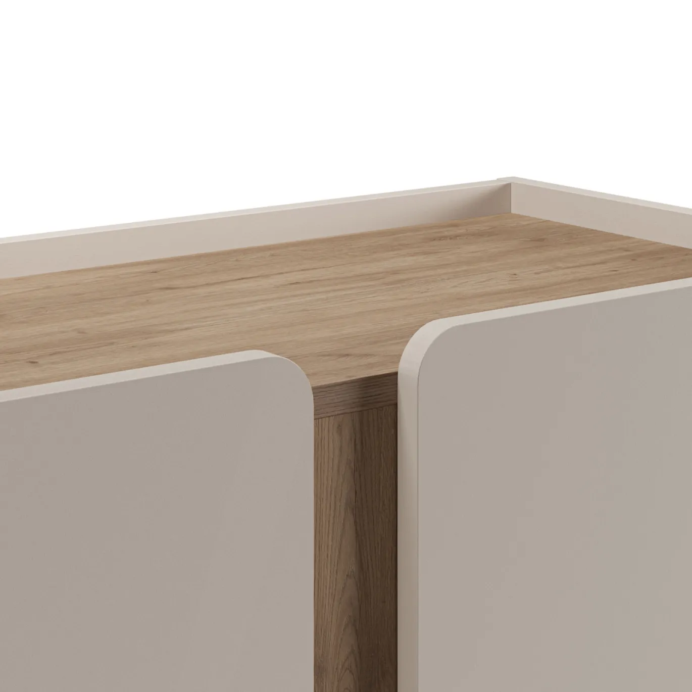 Hoge Kast Lucile 2d 90cm Crème/Naturel - Giga Meubel