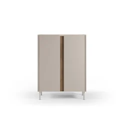 Hoge Kast Lucile 2d 90cm Crème/Naturel - Giga Meubel